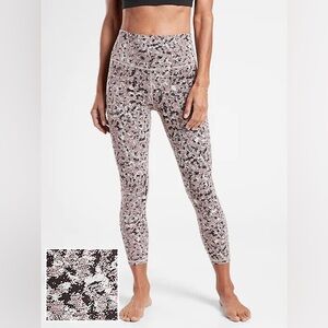 Athleta elation textured 7/8 tights, animal print size medium